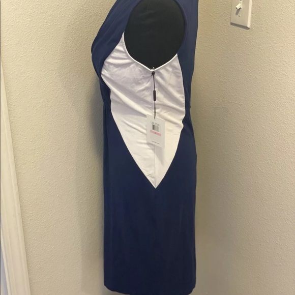 Calvin Klein Sheath Dress Color Block Crossove - Picture 3 of 7